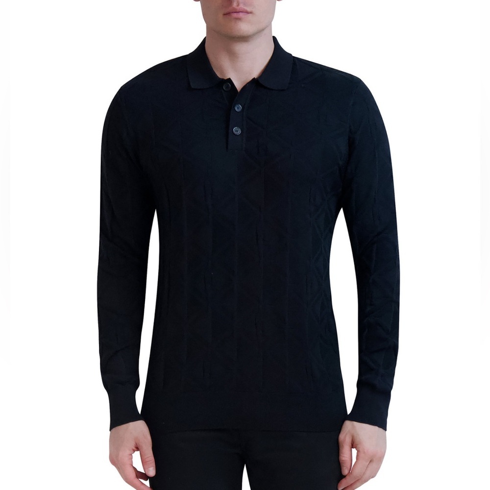 KARL LAGERFELD PARIS Men's Embossed Sweater Polo- Size XXL